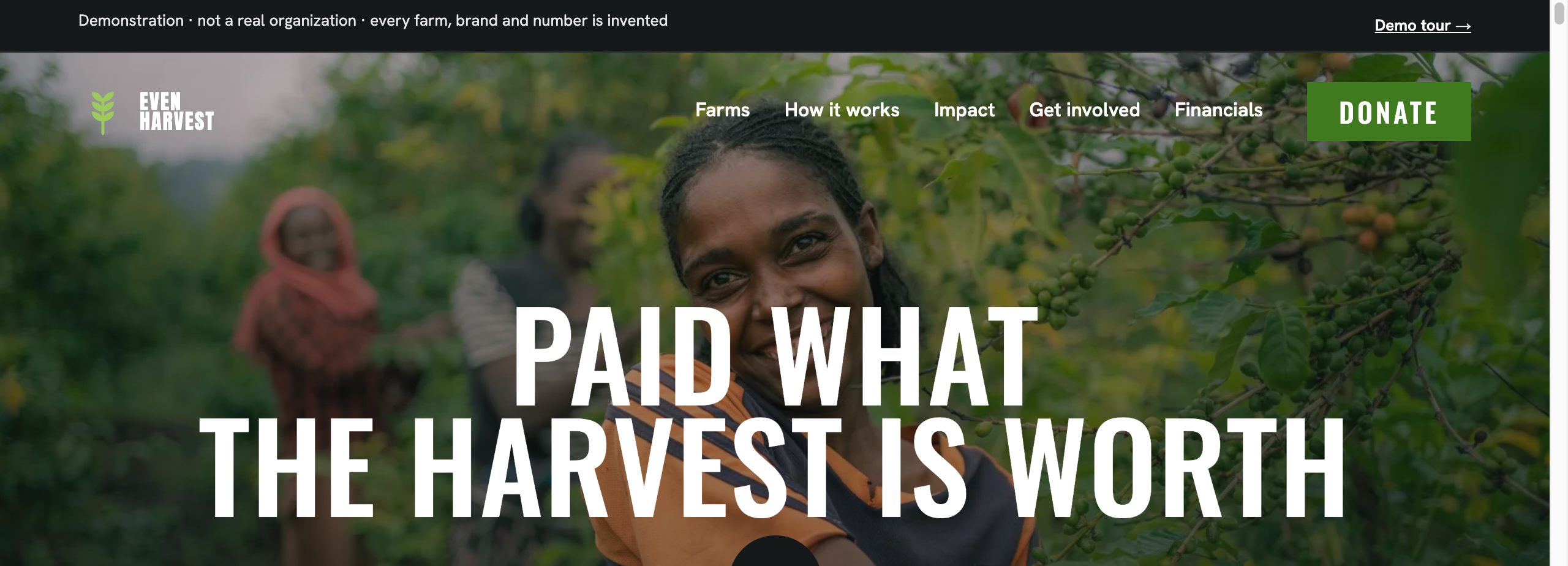 The Even Harvest home page