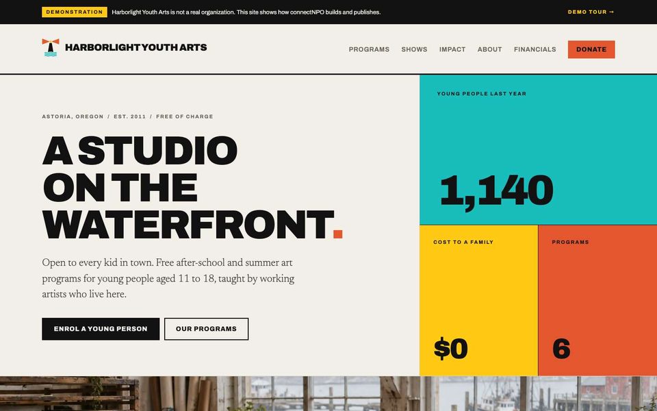 Harborlight Youth Arts home page
