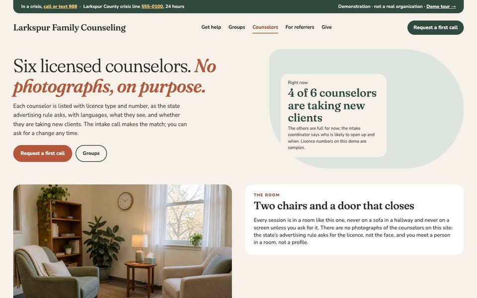 The Counselors page