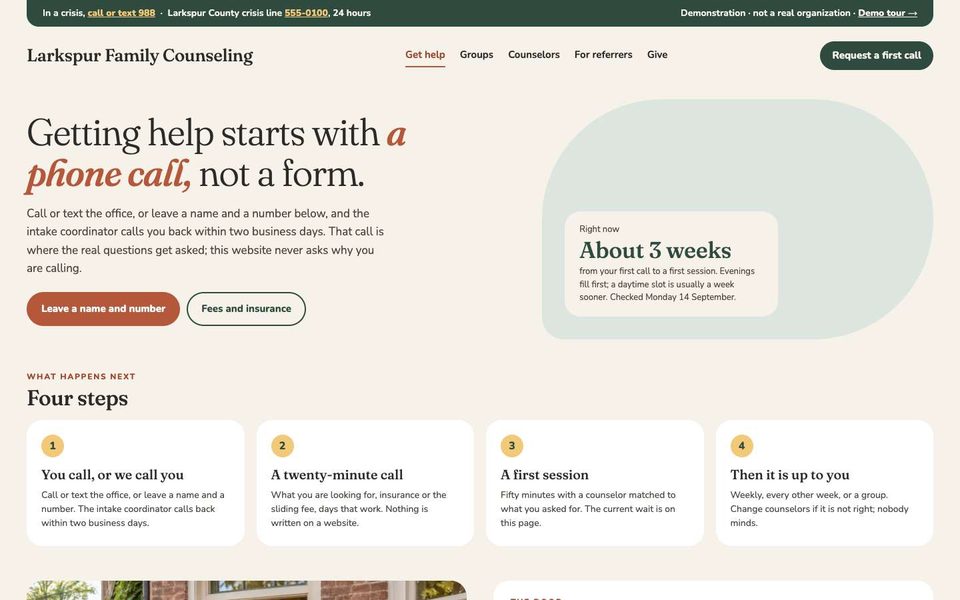 The Get help page with the wait card