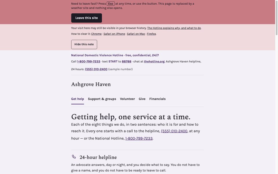 The Get help page