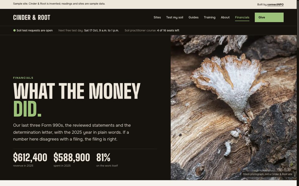 The Financials page