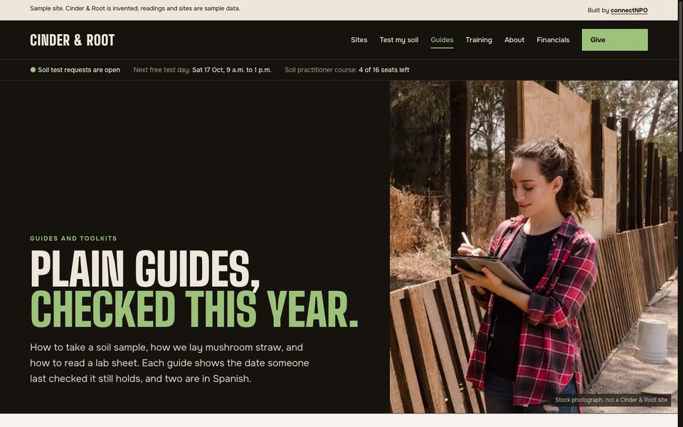 The Guides page