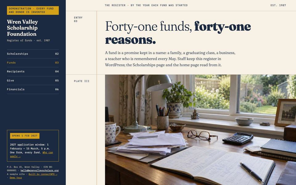 The Funds page: entries with a margin label