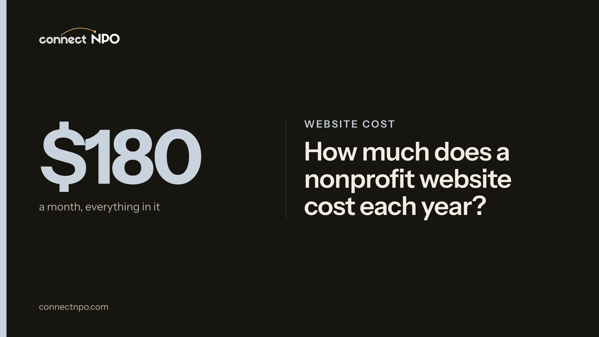 connectNPO blog card: How much does a nonprofit website cost each year?. Keeping it online, Keeping it right, Staff time counts.